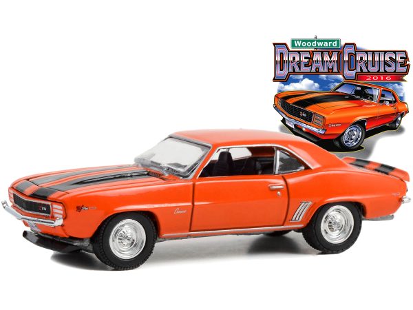 1969 Chevrolet Camaro Z/28 Orange with Black Stripes "22nd Annual Woodward Dream Cruise Featured Heritage Vehicle" (2016) "Woodward Dream Cruise" Series 1 1/64 Diecast Model Car by Greenlight - Image 2