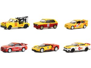"Shell Oil Special Edition" 6 piece Set Series 1 1/64 Diecast Model Cars by Greenlight
