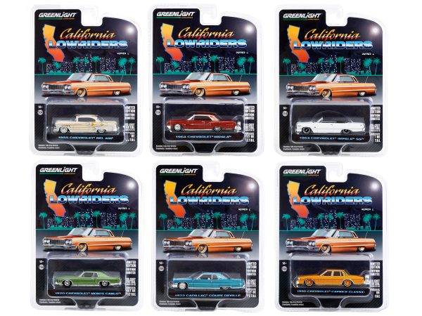 "California Lowriders" Set of 6 pieces Series 2 1/64 Diecast Model Cars by Greenlight - Image 2