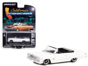 1963 Chevrolet Impala SS Convertible White "California Lowriders" Series 2 1/64 Diecast Model Car by Greenlight