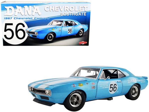 1967 Chevrolet Camaro Z/28 Trans Am #56 "Dana Chevrolet Southgate" Light Blue with White Stripes and Graphics Limited Edition to 600 pieces Worldwide "ACME Exclusive" Series 1/18 Diecast Model Car by GMP - Image 3