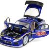 1993 Mazda RX-7 Candy Blue Metallic with Graphics and Chun-Li Diecast Figure "Street Fighter" Video Game "Anime Hollywood Rides" Series 1/24 Diecast Model Car by Jada - Image 4