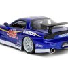 1993 Mazda RX-7 Candy Blue Metallic with Graphics and Chun-Li Diecast Figure "Street Fighter" Video Game "Anime Hollywood Rides" Series 1/24 Diecast Model Car by Jada - Image 2