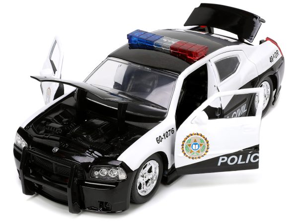 2006 Dodge Charger Police Black and White "Policia Civil" "Fast & Furious" Series 1/24 Diecast Model Car by Jada - Image 3