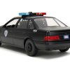 Ford Taurus OCP Matt Black "Detroit Police" and Robocop Diecast Figure 35th Anniversary "Robocop" (1987) Movie "Hollywood Rides" Series 1/24 Diecast Model Car by Jada - Image 2