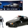 Ford Taurus OCP Matt Black "Detroit Police" and Robocop Diecast Figure 35th Anniversary "Robocop" (1987) Movie "Hollywood Rides" Series 1/24 Diecast Model Car by Jada - Image 5