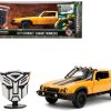 1977 Chevrolet Camaro Off-Road Version "Bumblebee" Yellow Metallic with Black Stripes and Transformers Logo Diecast Statue "Transformers: Rise of the Beasts" (2023) Movie "Hollywood Rides" Series 1/24 Diecast Model Car by Jada - Image 5