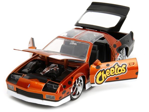1985 Chevrolet Camaro Z/28 Orange Metallic with Graphics and Chester Cheetah Diecast Figure "Cheetos" "Hollywood Rides" Series 1/24 Diecast Model Car by Jada - Image 5