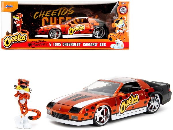 1985 Chevrolet Camaro Z/28 Orange Metallic with Graphics and Chester Cheetah Diecast Figure "Cheetos" "Hollywood Rides" Series 1/24 Diecast Model Car by Jada - Image 4