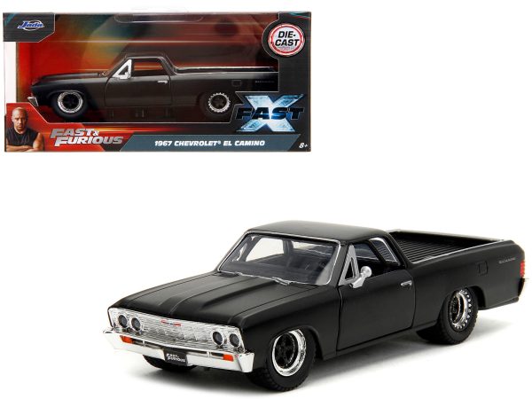1967 Chevrolet El Camino Matt Black "Fast & Furious" Series 1/32 Diecast Model Car by Jada - Image 4