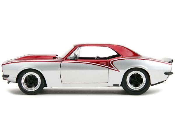 1967 Chevrolet Camaro Candy Red and Silver Metallic "Bigtime Muscle" Series 1/24 Diecast Model Car by Jada - Image 3