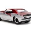 1967 Chevrolet Camaro Candy Red and Silver Metallic "Bigtime Muscle" Series 1/24 Diecast Model Car by Jada - Image 2