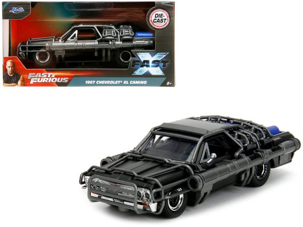 1967 Chevrolet El Camino with Cannons Matt Black "Fast X" (2023) Movie "Fast & Furious" Series 1/32 Diecast Model Car by Jada - Image 5