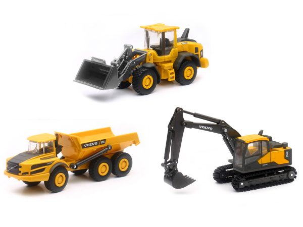 "Volvo Construction Vehicles" Set of 3 pieces Diecast Models by New Ray - Image 2