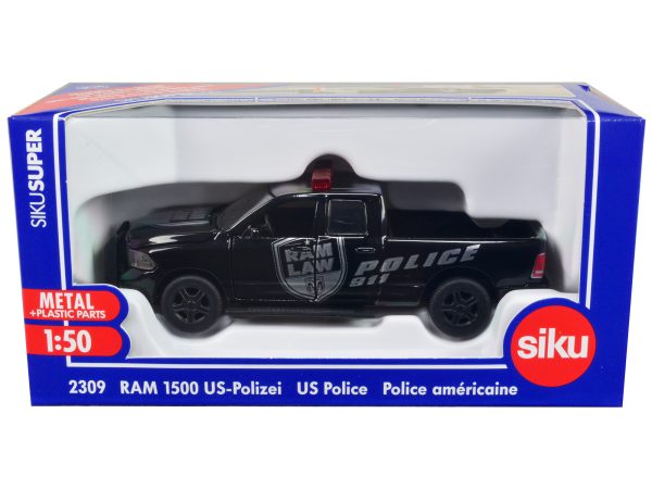 RAM 1500 Pickup Truck Police Black "Raw Law" 1/50 Diecast Model Car by Siku - Image 5