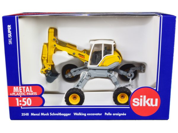 Menzi Muck M545 Walking Excavator Yellow with White Top 1/50 Diecast Model by Siku - Image 3